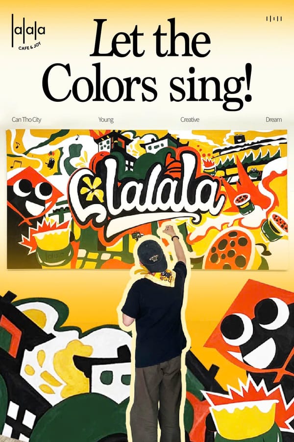 🎨 Bức Tranh Vẽ Tay “Siêu To Khổng Lồ” Tại Lalala Cafe